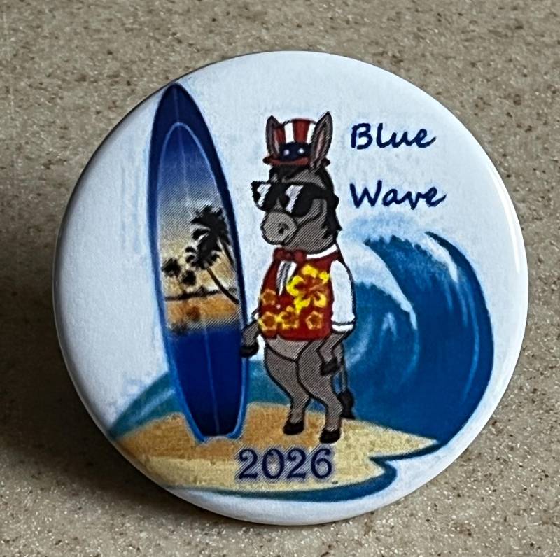 Hübscher Esel Auf Blauer Welle 5, 5 cm.anstecknadel Und Magnet von MaryTheButtonMaker