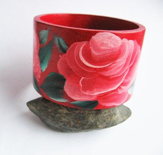 Handbemalt Holz Armband Rosen Wunderschöne Rote Grüne Und Rote Tonerkartuschen Handbemalt Holz Armband Rosen Wunderschöne Rote Grüne Und Rote Tonerkartuschen von MaryankaShop
