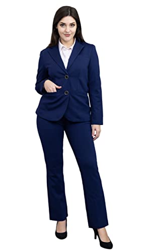 Marycrafts Damen Business Blazer Hose Anzug Set für Arbeit - Blau - 32 von Marycrafts