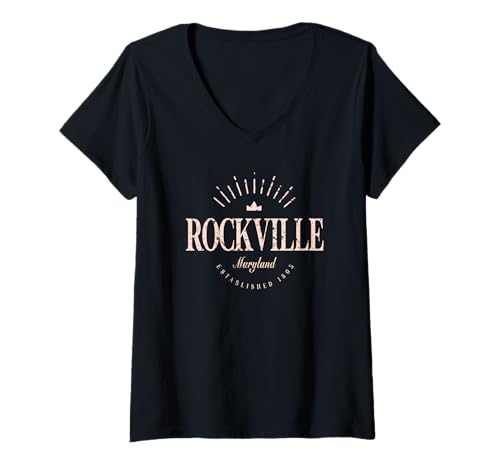 Damen Rockville, Maryland Modern - Rockville, MD T-Shirt mit V-Ausschnitt von Maryland Contemporary Designs