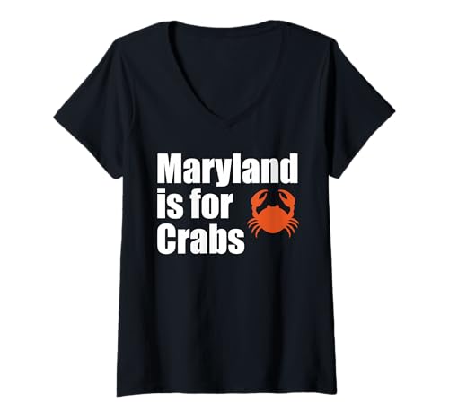 Damen Maryland ist für Krabben T-Shirt mit V-Ausschnitt von Maryland Is For Crabs