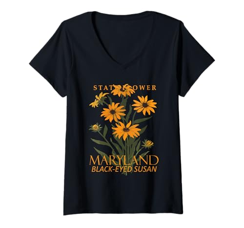 Damen Blume aus dem Maryland Territory Die schwarzäugige Susan T-Shirt mit V-Ausschnitt Damen Blume aus dem Maryland Territory Die schwarzäugige Susan T-Shirt mit V-Ausschnitt von Maryland Territory Symbols Gifts & Tees taiche