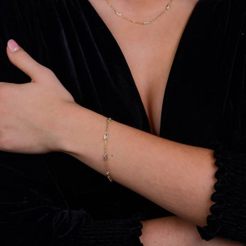 14K Solid Gold Diamant Armbänder, Frau Schmuck, Minimalist Armband, Handgemachte Schmuck Geschenke von MaryleboneSilver