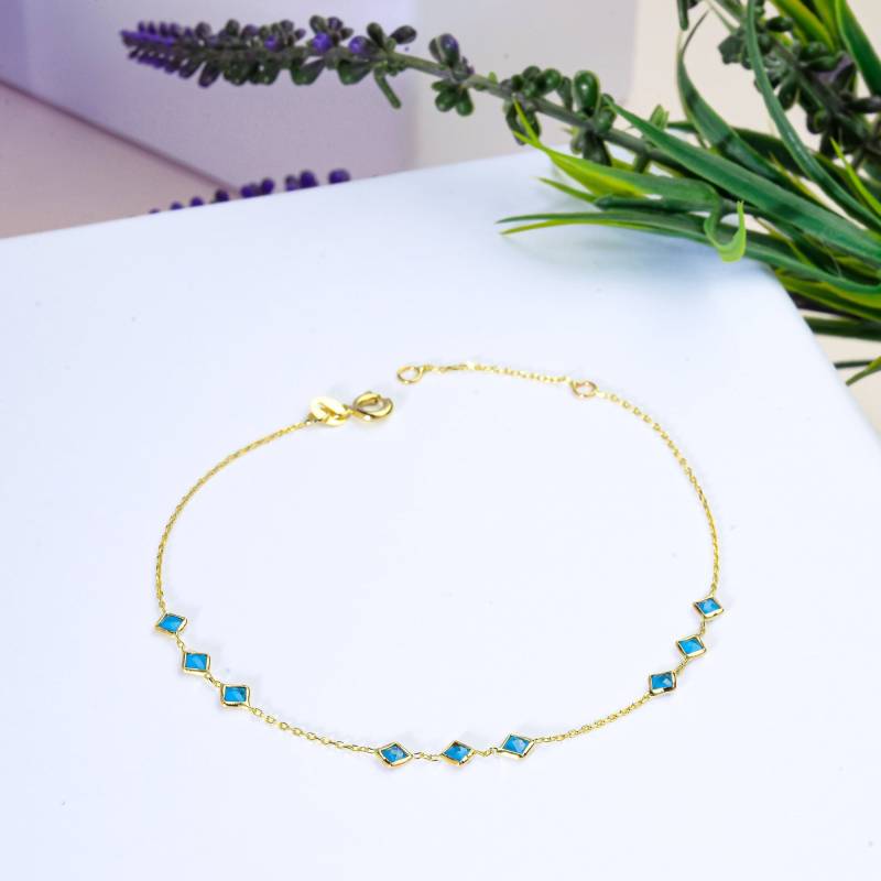14K Solid Gold Türkis Armbänder, Frau Schmuck, Minimalist Armband, Handgemachte Schmuck Geschenke von MaryleboneSilver