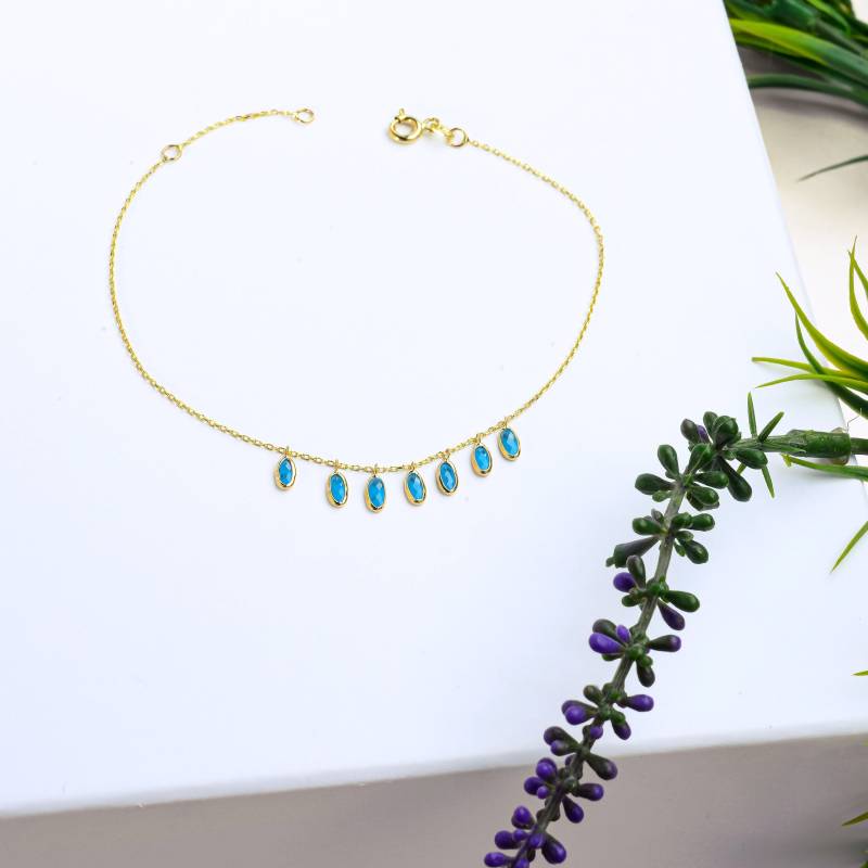 14K Solid Gold Türkis Armbänder, Frau Schmuck, Minimalist Armband, Handgemachte Schmuck Geschenke von MaryleboneSilver