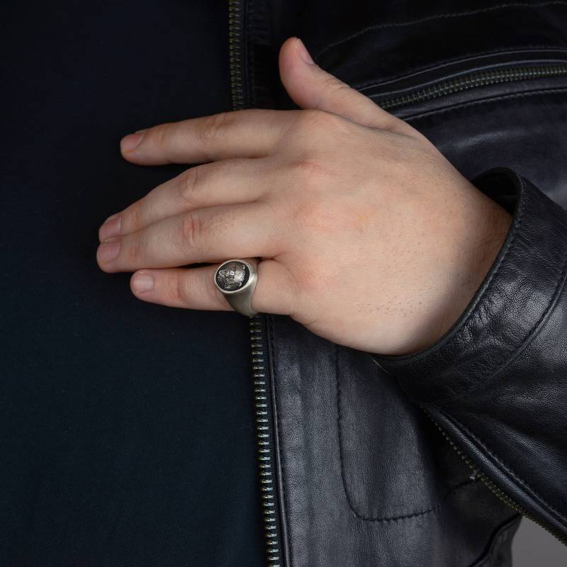 Bärenkopf Ring Aus Sterling Silber Oxidierter Gothic Biker Schmuck von MaryleboneSilver