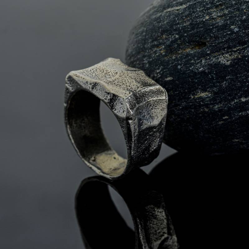 Handgemachte Sterling Silber Ring - Gebürstet Siegelring von MaryleboneSilver