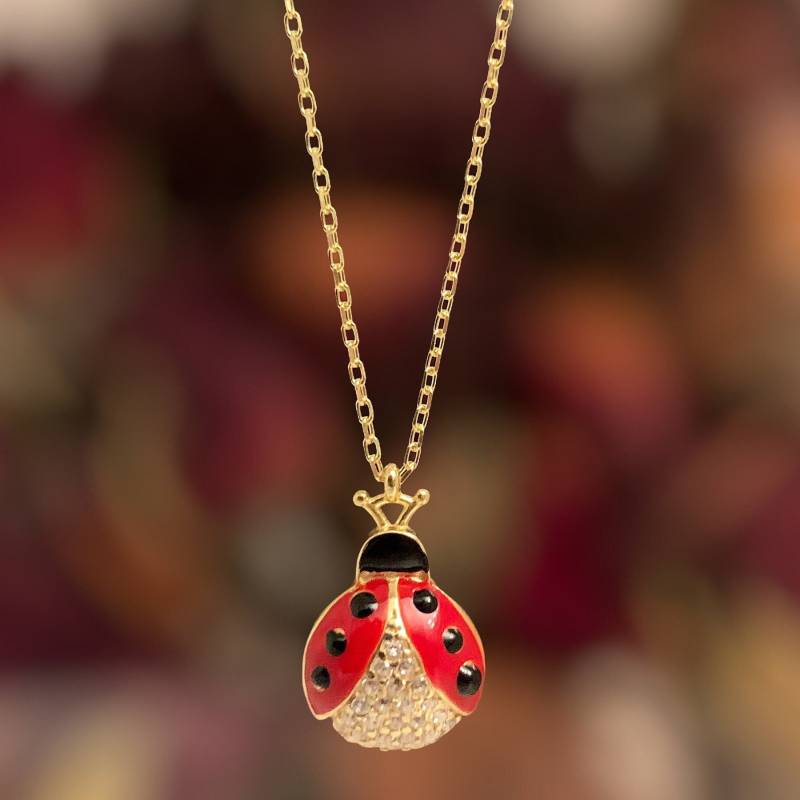 Marienkäfer Gold Halskette, Halskette Für Muttertag, Anhänger Glück, Glückliche Mutter Geschenk, Frau Halsketten Silve von MaryleboneSilver