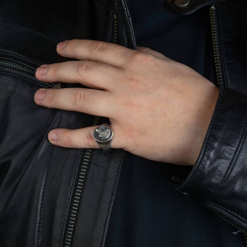 Oxidierter Sterlingsilber Wolf Ring Gothic Biker Schmuck von MaryleboneSilver