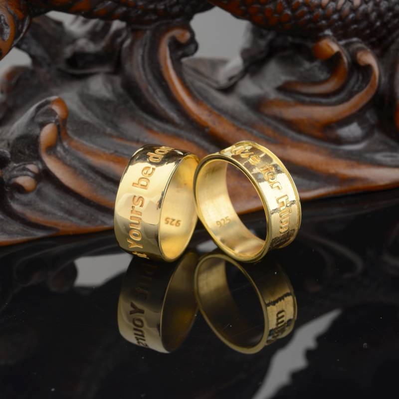 Personalisierter Ehering Einzigartiger Ehering, Geprägter Name von MaryleboneSilver