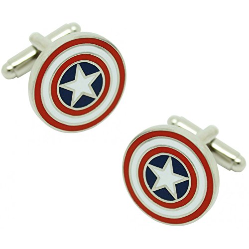 MasGemelos - Captain America Manschettenknöpfe aus Legiertem Stahl für Unisex-Erwachsene von MasGemelos