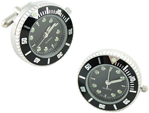 MasGemelos - Manschettenknöpfe Rolex schwarz Cufflinks von MasGemelos