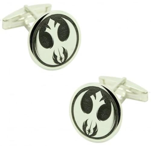 MasGemelos Manschettenknöpfe mit Ehering und Jedi-Orden Star Wars, Silber 925, Cufflinks, ESTANDAR, Sterling-Silber, Silber von MasGemelos