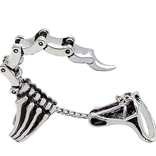 MasYosh Skorpionring, Fingerring, Knöchelgelenk, offener Ring, verstellbar, voller Finger, Cosplay-Ringe, Skorpion-Schwanzring, 1, Zink von MasYosh