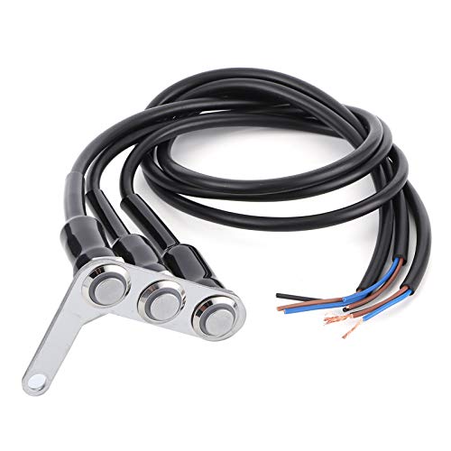 Motorrad -Lenkerschalter Einstellbarer Montierbar Wasserdicht 3 Knöpfe für Scheinwerfer Horn -Blinker Signal von MasYosh