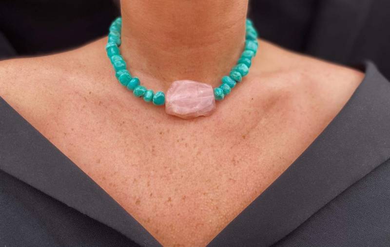 Quarz Und Achat Halskette Quarz Und Achat Halskette von MasaNecklaces