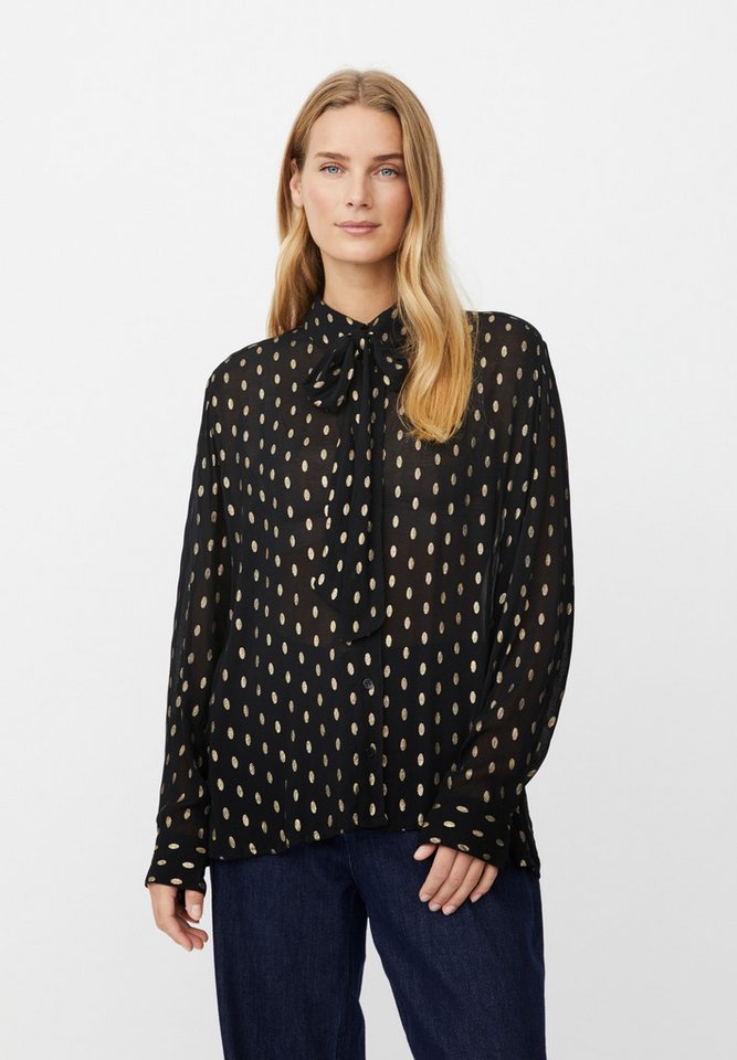 Masai Langarmbluse MaInoria leicht transparent, Bluse mit Punkten, Schleife von Masai