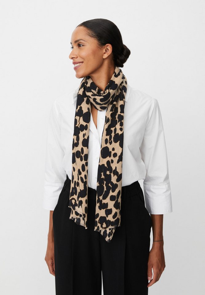 Masai Wollschal MaAeloria, mit Fransen, aus Wolle, Leomuster von Masai