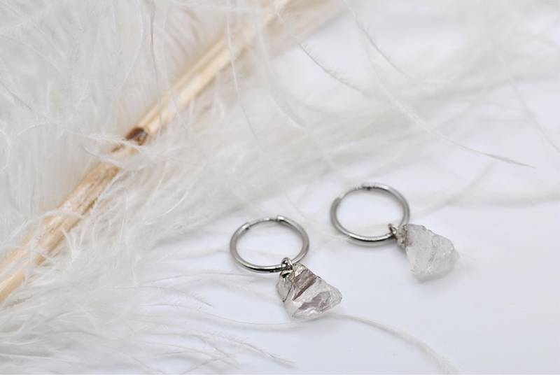 Creolen Ohrringe Silber - Silber Mit Steinen Bergkristall Schmuck Topas Kristall Klarer Edelstein Heilwirkung Masbelleza Creolen Ohrringe Silber - Silber Mit Steinen Bergkristall Schmuck Topas Kristall Klarer Edelstein Heilwirkung Masbelleza von Masbelleza