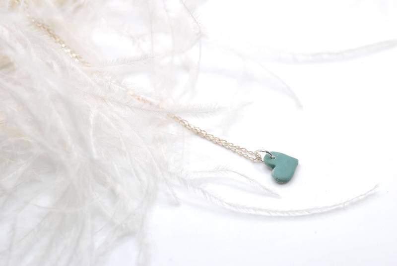 Kette Mit Anhänger Herz - Polymer Clay Schmuck Ton Silberkette Damen Masbelleza von Masbelleza