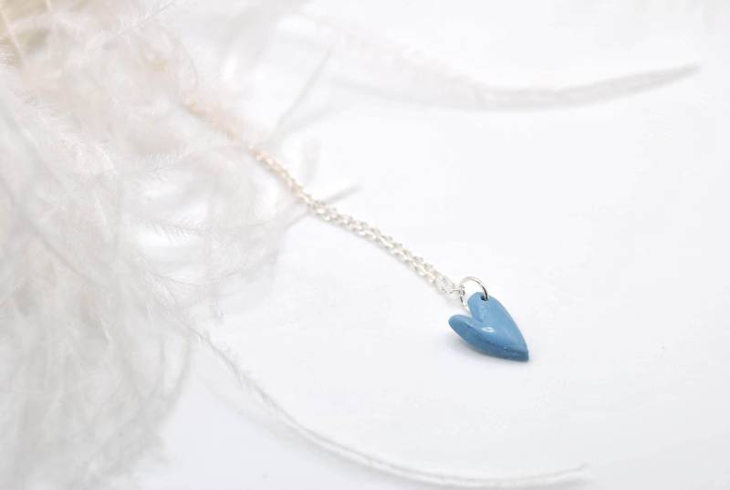 Kette Mit Anhänger Herz - Polymer Clay Schmuck Ton Silberkette Damen Masbelleza von Masbelleza