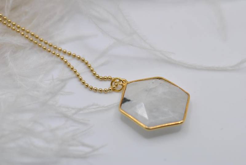 Kette Mit Mondstein - Gold Anhänger Edelstein 925 Silber Vergoldet Masbelleza Kette Mit Mondstein - Gold Anhänger Edelstein 925 Silber Vergoldet Masbelleza von Masbelleza