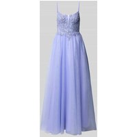 Mascara Abendkleid aus Tüll mit Spaghettiträgern in Hellblau, Größe 32 von Mascara