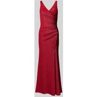 Mascara Abendkleid in Wickel-Optik in Hellrot, Größe 44 von Mascara