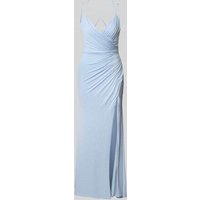 Mascara Abendkleid mit Beinschlitz in Hellblau, Größe 38 von Mascara