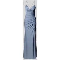 Mascara Abendkleid mit Gehschlitz und Herz-Ausschnitt in Hellblau, Größe 44 von Mascara