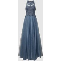 Mascara Abendkleid mit Neckholder in Bleu, Größe 32 von Mascara