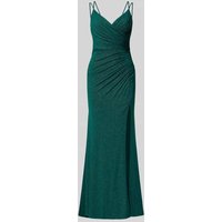 Mascara Abendkleid mit Raffungen in Dunkelgruen, Größe 40 von Mascara