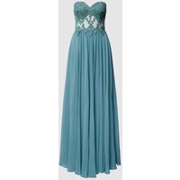 Mascara Abendkleid mit Spitzenbesatz in Eisblau, Größe 42 von Mascara