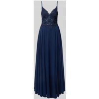 Mascara Abendkleid mit Spitzenbesatz in Marine, Größe 40 von Mascara