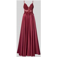 Mascara Abendkleid mit Spitzenbesatz in Rot, Größe 32 von Mascara