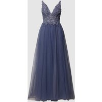 Mascara Abendkleid mit Stola in Bleu, Größe 34 von Mascara