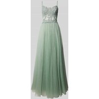 Mascara Abendkleid mit Strasssteinbesatz in Mint, Größe 38 von Mascara