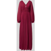 Mascara Abendkleid mit V-Ausschnitt in Hellrot, Größe 38 von Mascara