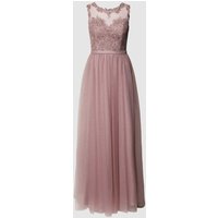 Mascara Abendkleid mit Ziersteinbesatz in Mauve, Größe 34 von Mascara