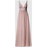 Mascara Abendkleid mit Ziersteinen in Mauve, Größe 38 von Mascara