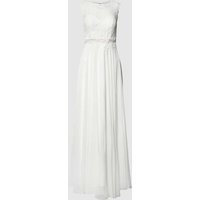 Mascara Abendkleid mit floralen Stickereien in Offwhite, Größe 34 von Mascara