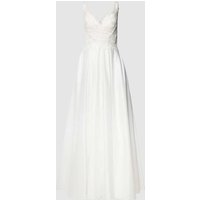 Mascara Brautkleid mit Zierbesatz in Offwhite, Größe 32 von Mascara