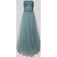 Mascara Off-Shoulder-Abendkleid mit Spitze und Ziersteinbesatz in Mint, Größe 32 von Mascara