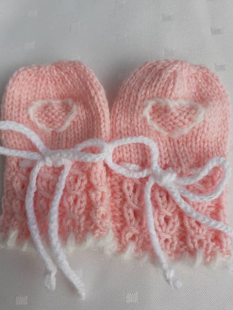 Süße Babyhandschuhe Fäustlinge 0-3Mon. Frühchen von MaschenVonMargit