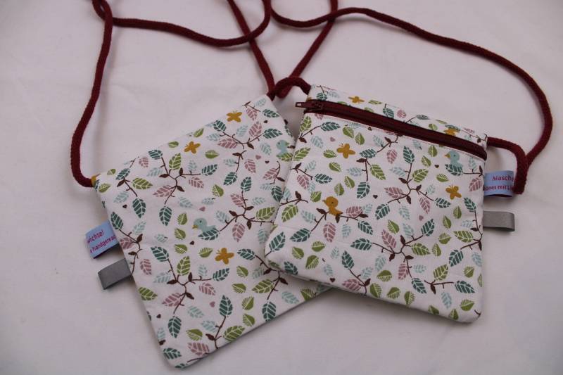 Kinder-Brustbeutel "Im Baum" Mit Reißverschluss Und Reflektorfähnchen; Brusttasche, Geldbörse, Geldbeutel von Maschenwichtel