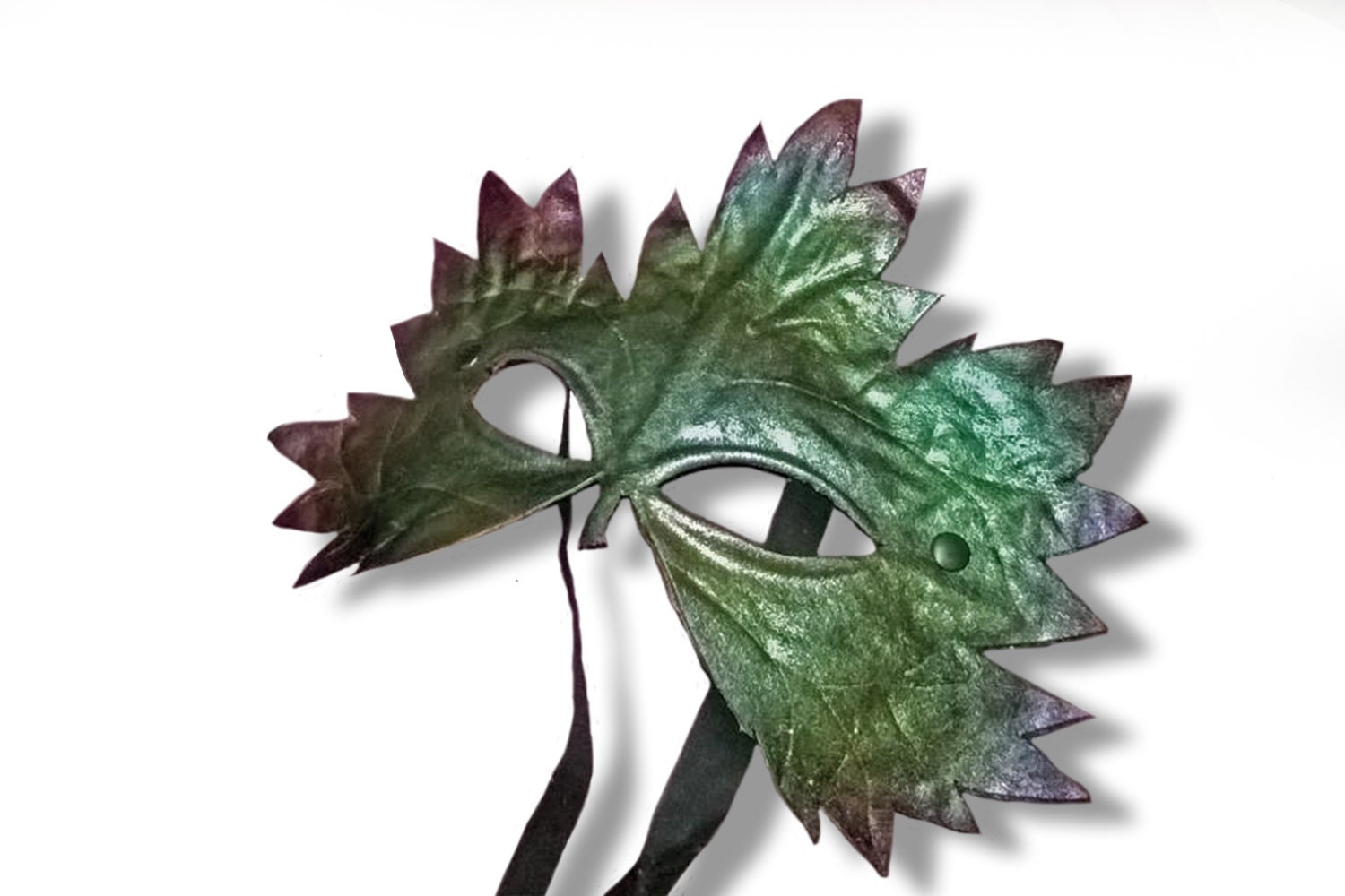 Blatt Maske Aus Leder Frühling Grün Flora Schimmernd Maskerade Karneval Halloween Larp Renaissance Wicca Feen Elfen Blatt Maske Aus Leder Frühling Grün Flora Schimmernd Maskerade Karneval Halloween Larp Renaissance Wicca Feen Elfen von MaschereFabula