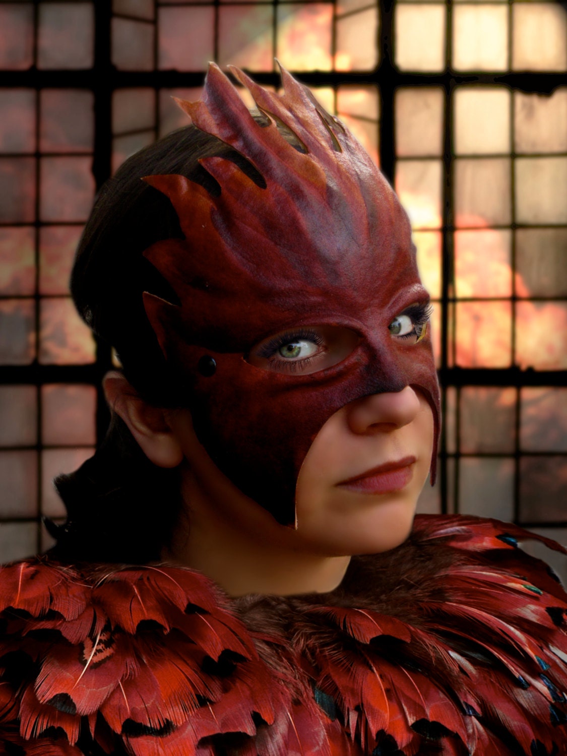 Feuer Maske in Roten Leder Hörner Cosplay Kostüm Grv Theater Pagan Magie Flammen Fantasy Feuer Maske in Roten Leder Hörner Cosplay Kostüm Grv Theater Pagan Magie Flammen Fantasy von MaschereFabula