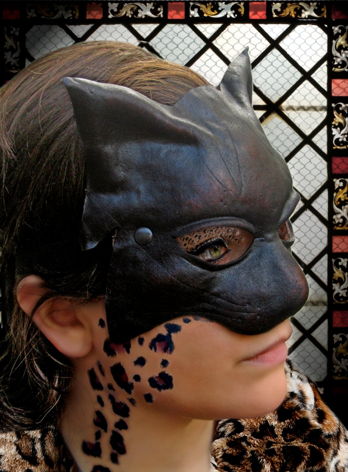 Schwarz Leder Katze Maske Cosplay Kostüm Grv Theater Pagan Magie Fantasy Panther Schwarz Leder Katze Maske Cosplay Kostüm Grv Theater Pagan Magie Fantasy Panther von MaschereFabula