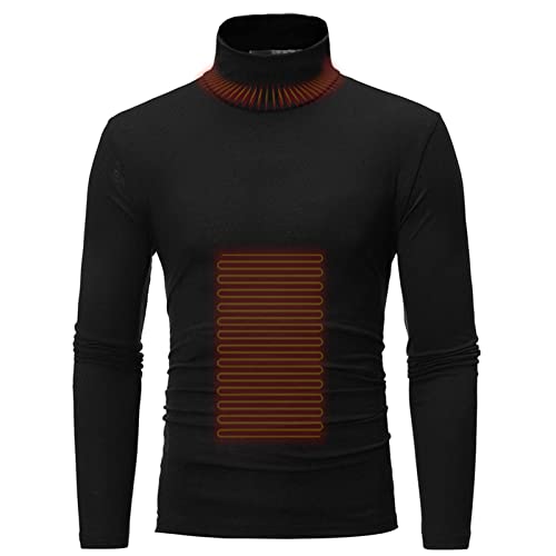 Maseaxi Rollkragen-Shirt für Herren - Hemd mit Langen Ärmeln - Thermo-Unterwäsche-Pullover-Shirt für Freunde, Ehemänner, Herbst-Winter von Maseaxi