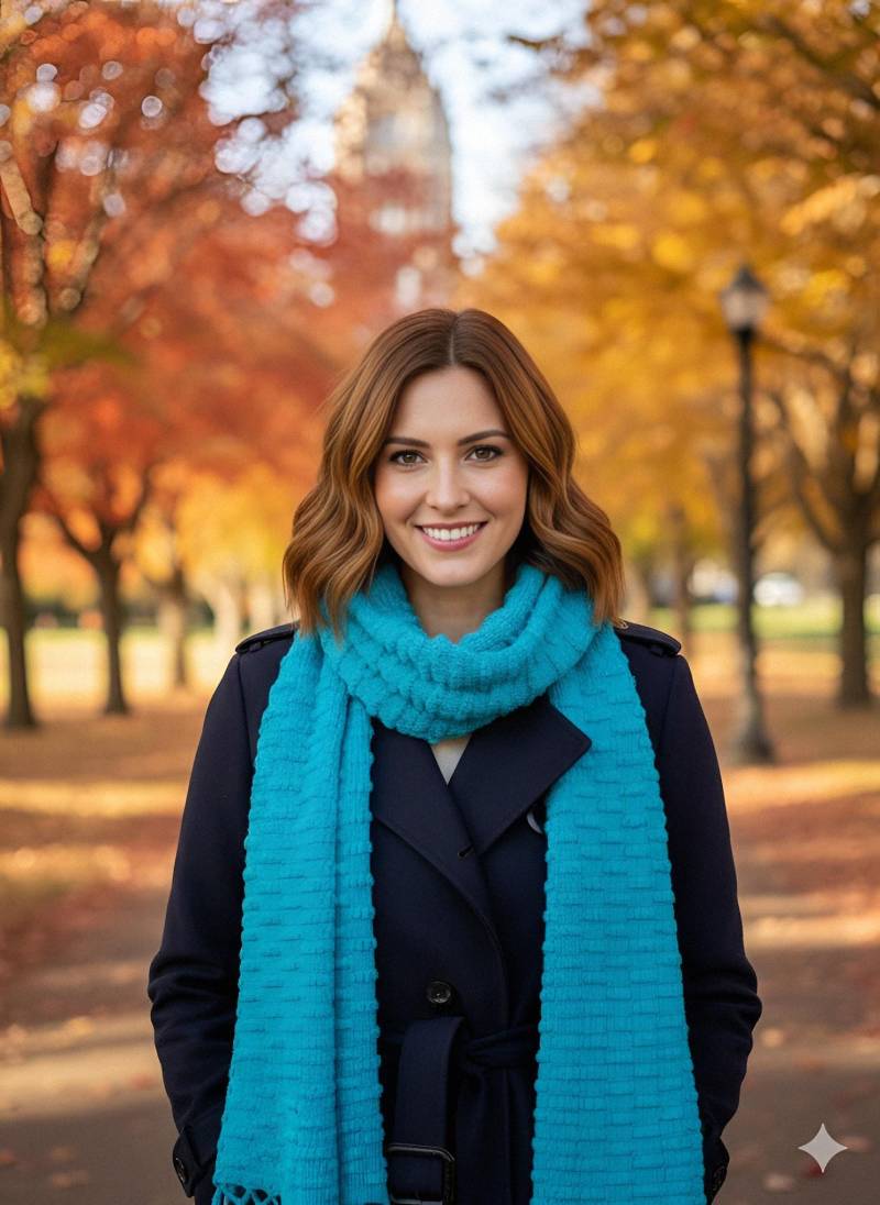 Damen Strickschal - Handgefertigter Türkisfarbener Schal Winter Mode-Accessoire von MasenkoYarnCraft